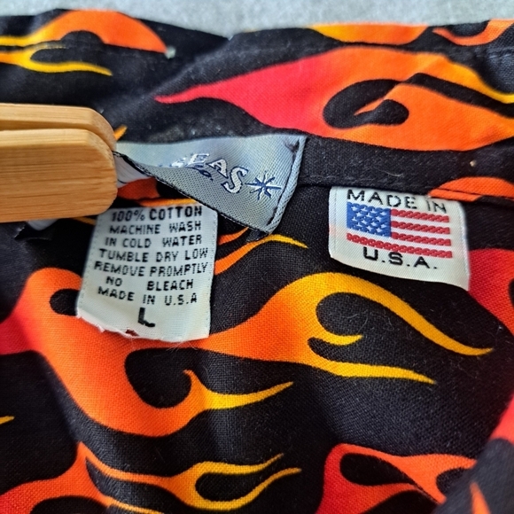 High Seas 90's Flame/Trailer Park Boys/Guy Fieri Men's Large Made in U.S.A. - Picture 4 of 6